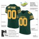 Custom Green Gold-White Mesh Authentic Football Jersey