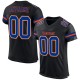 Custom Black Royal-Orange Mesh Authentic Football Jersey