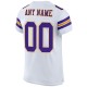 Custom White Purple-Gold Mesh Authentic Football Jersey