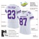 Custom White Purple-Gray Mesh Authentic Football Jersey