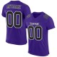 Custom Purple Black-White Mesh Authentic Football Jersey