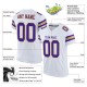 Custom White Purple-Gold Mesh Authentic Football Jersey