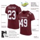 Custom Burgundy White Mesh Authentic Football Jersey