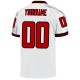 Custom White Red-Black Mesh Authentic Throwback Football Jersey