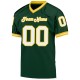 Custom Green White-Gold Mesh Authentic Throwback Football Jersey