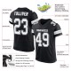 Custom Black White-Silver Mesh Authentic Football Jersey