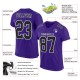 Custom Purple Black-White Mesh Authentic Football Jersey